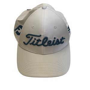 Titleist Womens Golf Cap White Teal FJ NHSGA Logo Adjustable New